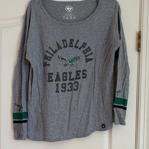 47 Brand Philadelphia Eagles Gray Long Sleeve Tee